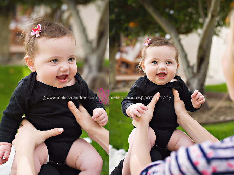 smiling baby and mom