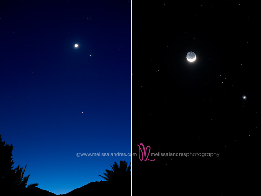 Venus, Jupiter, and the smiling Moon…