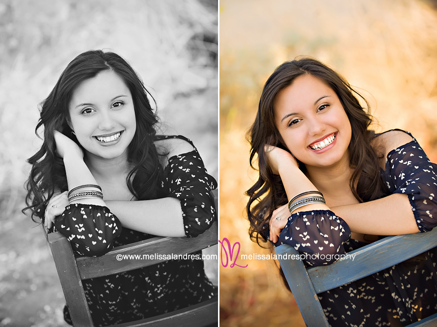 senior portraits in black and white and color