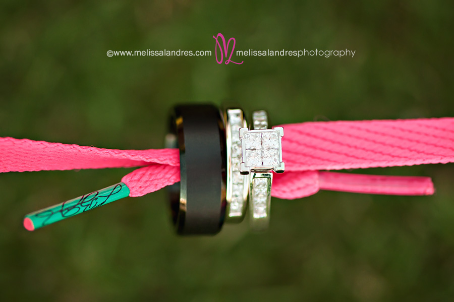 Tying the knot | Wedding rings and Lebron Nike shoes for engagment photo shoot by Melissa Landres