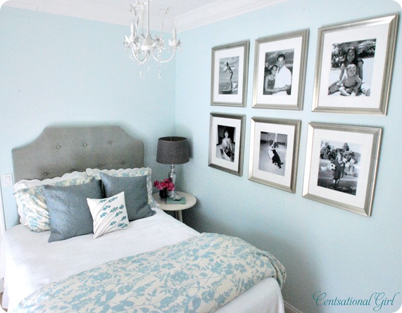Girl's powder blue room collage