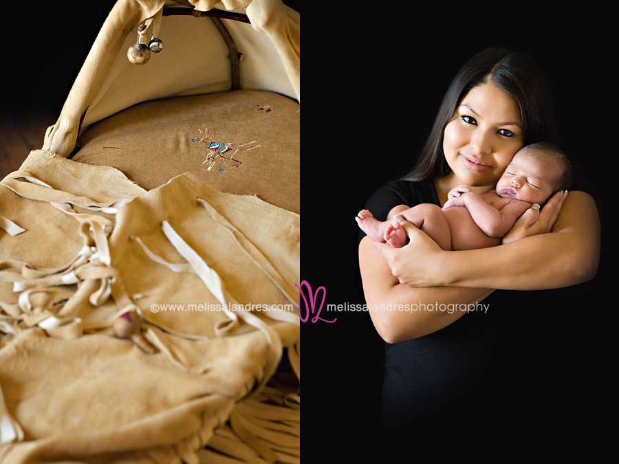 Beautiful new mom with her son in her arms by Newborn baby photographer Melissa Landres