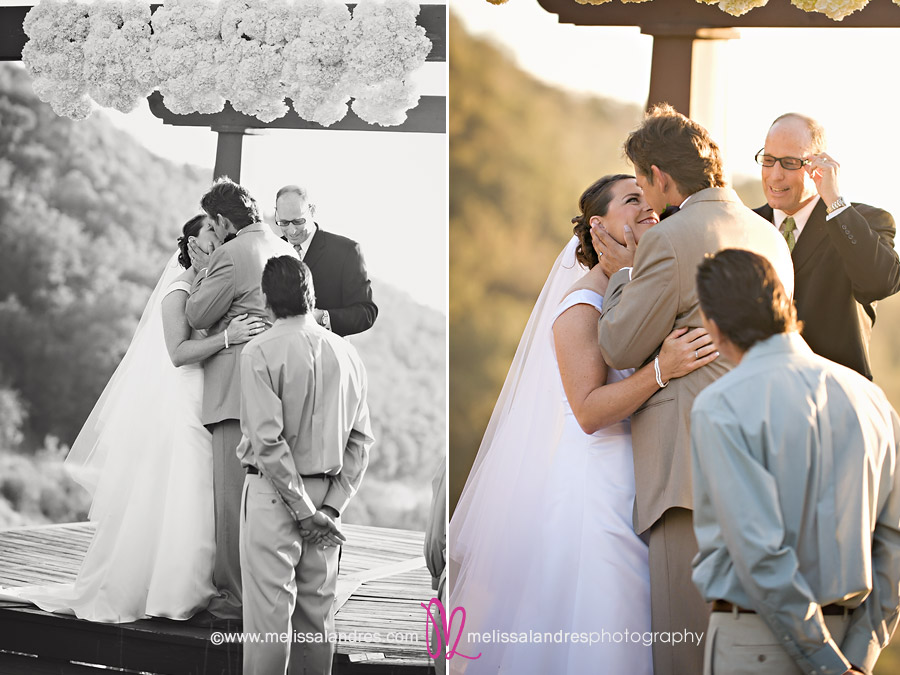 The first kiss as husband and wife by Melissa Landres photography