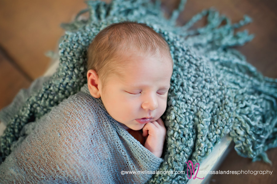 Sweet little baby boy asleep, portraits by La Quinta newborn photographer Melissa Landres