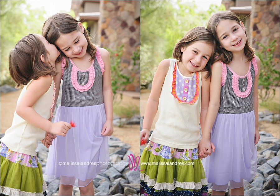 cute sisters with Matilda Jane dresses for family photos