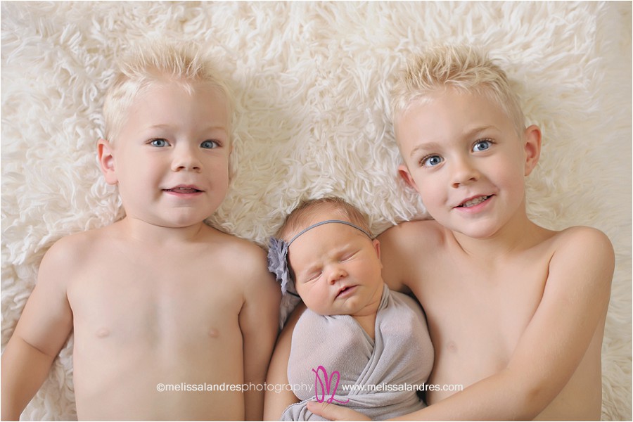 brothers with baby sister, Indio professional baby photographer