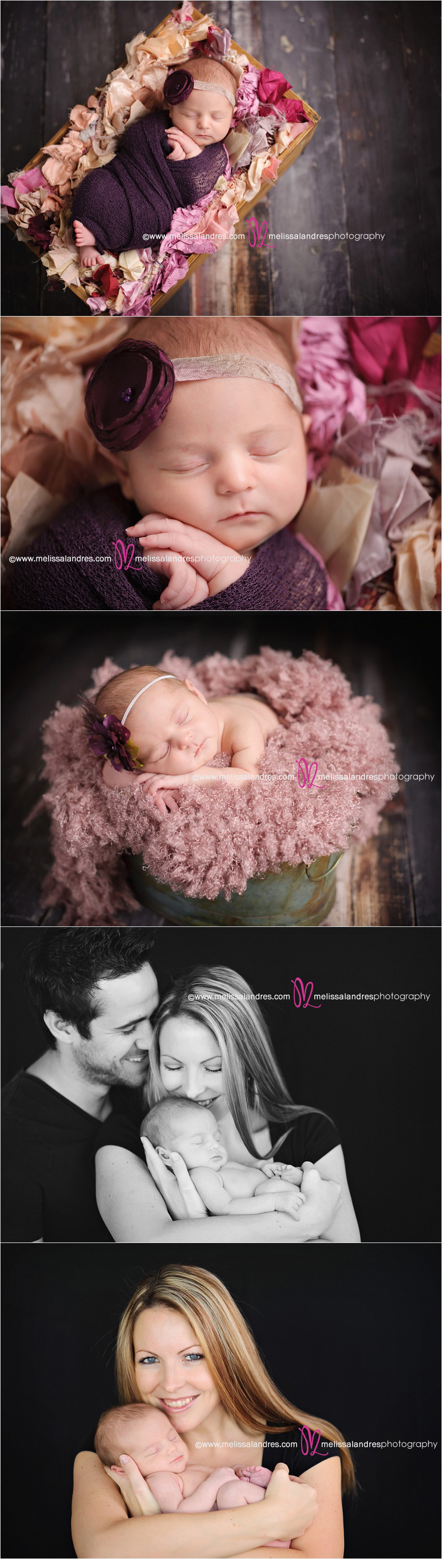baby's first professional photos, artistic creative newborn photo shoot with props, the best baby photographer in Palm Springs