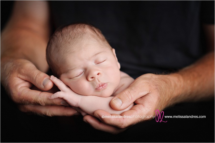 daddy's big hands, holding tiny little newborn baby, Indio baby photography