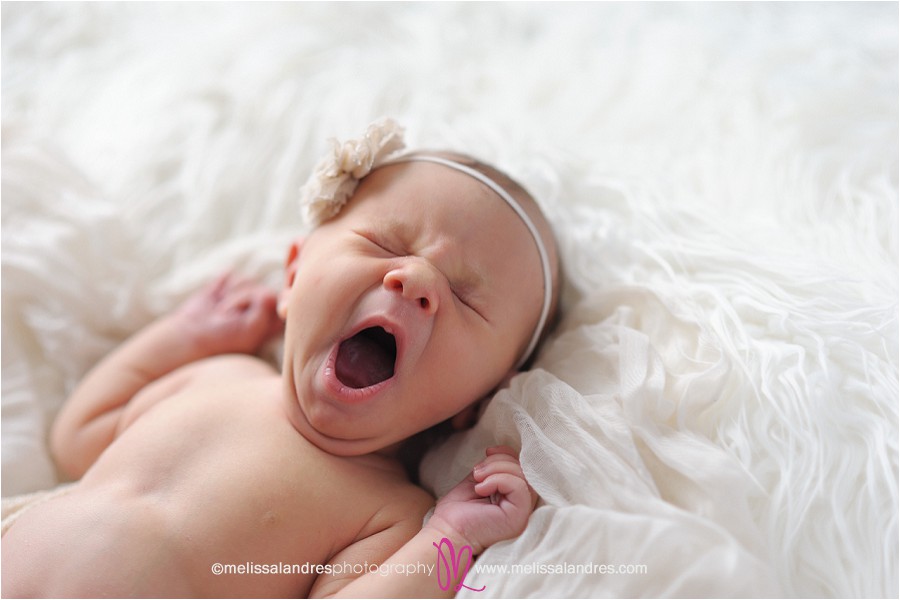 baby yawning, babys first photos, in home photo shoot, la quinta baby photos, white cream neutral colors, beautiful photos