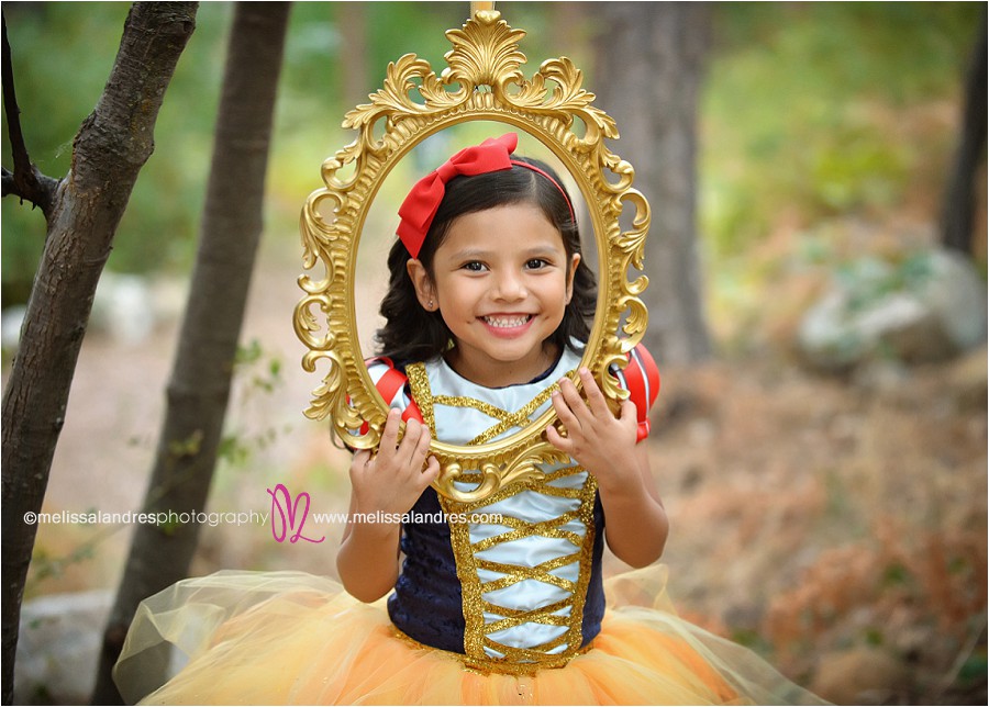 Mirror mirror on the wall, snow white childs photos by portrait photographer Melissa Landres
