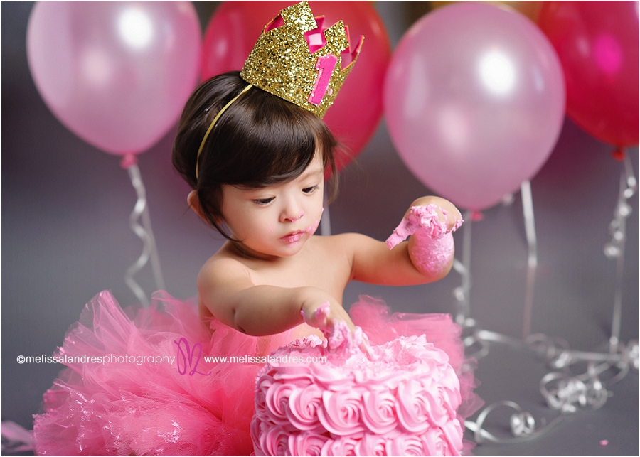 baby princess cake smash photographer La Quinta