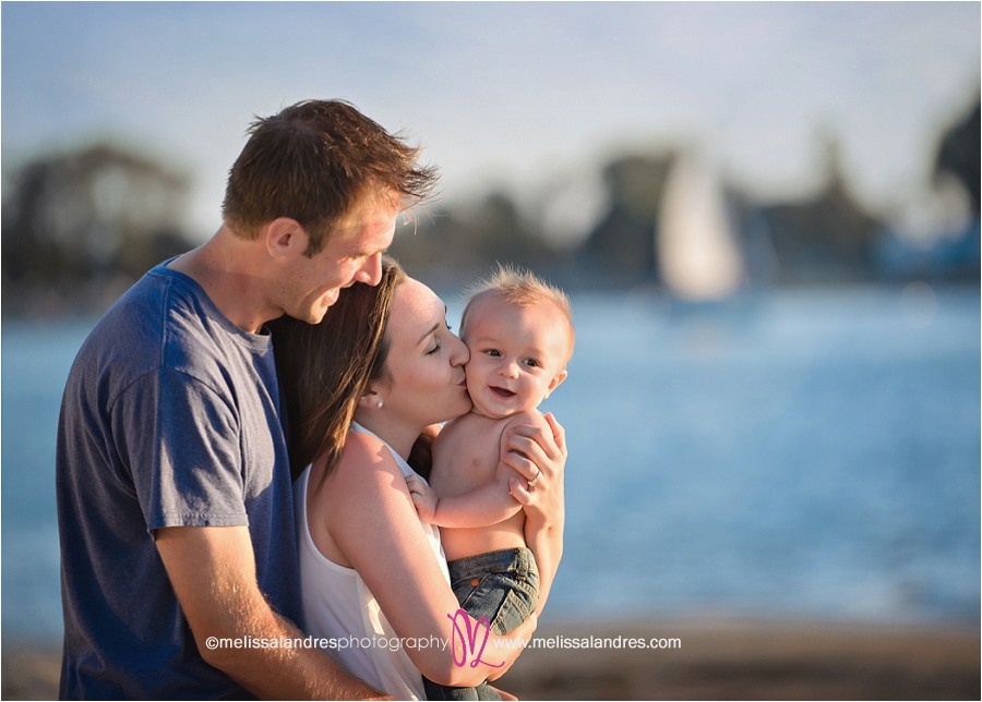 happy family photo session at the beach, San Diego CA 7 months old baby photo session