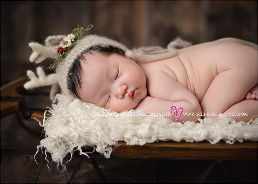 baby reindeer prop, Palm Desert baby photos Melissa Landres Photography