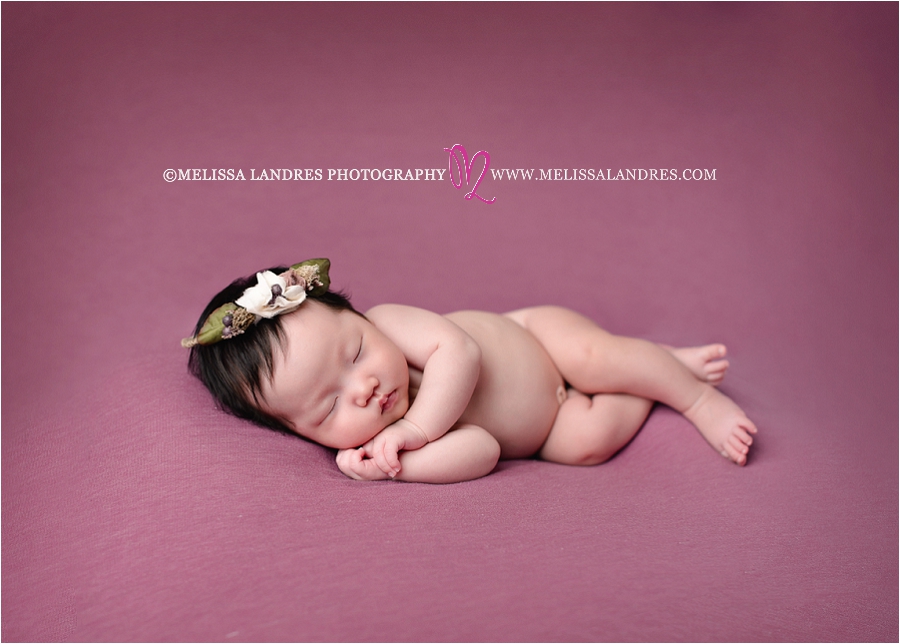 pink, newborn baby girl, professional Palm Desert baby photos Melissa Landres Photography